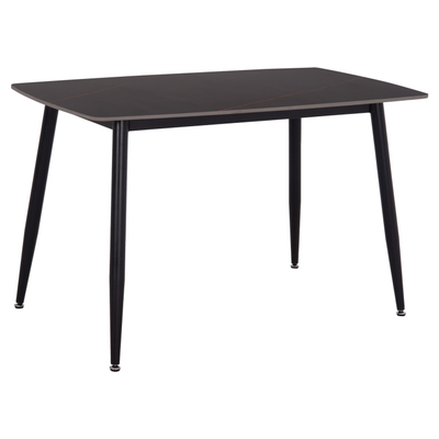 Tavolinë ngrënieje Raven HM9854.02, sipërfaqe qeramike black marble, 120x70x73 cm, e zezë