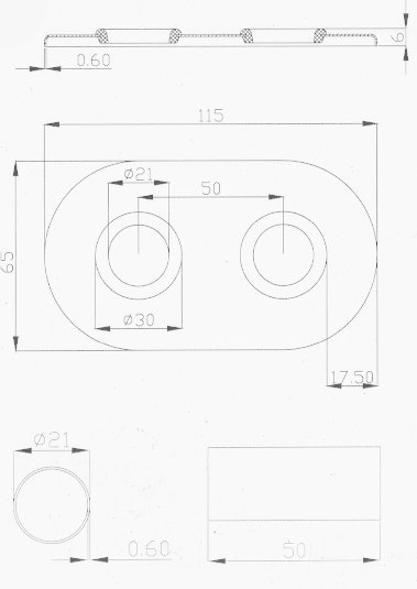 Set rozetash Invena Duplex, ovale dyshe, çelik inox, të zeza