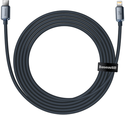 Kabllo karikimi / të dhënash Baseus Crystal Shine Series USB-C - Lightning, 20W, 2m, e zezë