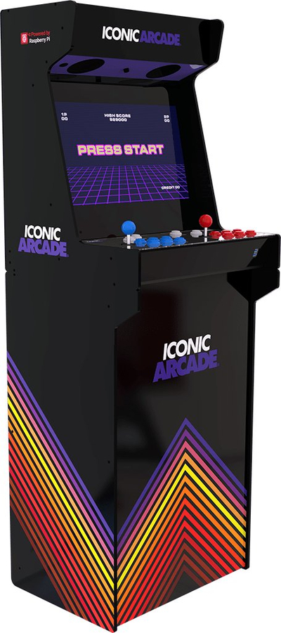 Kabinë lojrash arcade Iconic Arcade All in One, 45+ lojra, ekran 21" Full HD, me Wi Fi edhe Bluetooth, ngjyrë e zezë