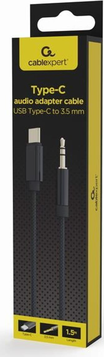 Kabllo audio Gembird USB Type-C në 3.5 mm, 1.5 m, e zezë