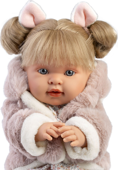 Kukull bebe Llorens Alexandra 42282, 42 cm, me biberon, rozë