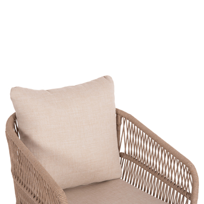 Set oborri RUTH HM6229, 3 pjesë, dru akacie, jastëkë beige