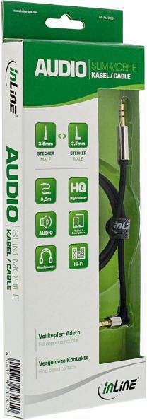 Kabllo audio InLine Jack 3.5mm në Jack 3.5mm, 3m, e argjendtë