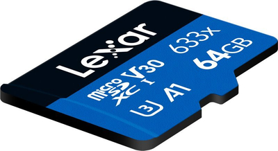 Kartë memorje Lexar 633x microSDXC, 64GB, UHS-I U3 V30, blu