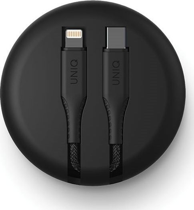 Kabllo karikimi UNIQ Halo, USB C në Lightning, 1.2m, 18W, gri e errët