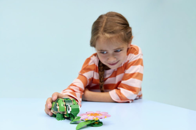 Lodër ndërtimi LEGO Turtle With Water Lily 31377, set kreativ, shumëngjyrëshe