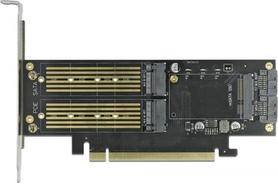 Kartë zgjerimi Delock PCIe 4.0 x16 90486, M.2 M Key dhe B Key, mSATA, e zezë