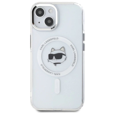 Mbështjellës telefoni Karl Lagerfeld IML K&amp;CH Heads, MagSafe, për iPhone 15, transparent