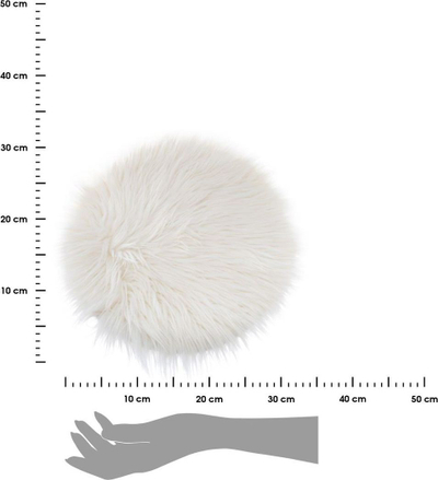 Jastëk për karrige Atmosphera, me gëzof sintetik, Ø32 cm, i bardhë