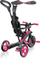 Tricikël 4-në-1 Globber Explorer Trike, me tendë dielli, rrip sigurie 5 pika, rozë