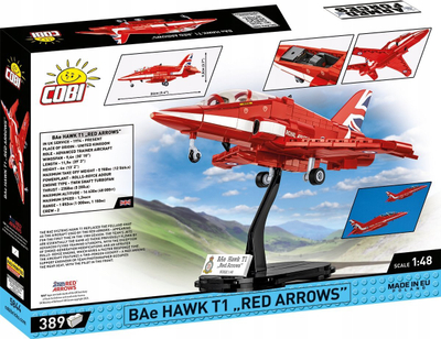 Set blloqesh Cobi BAE Hawk T1 Red Arrows, shkalla 1:48, 389 copa, i kuq