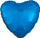 Balon zemër folio Metallic Blue, 43cm, blu metalike