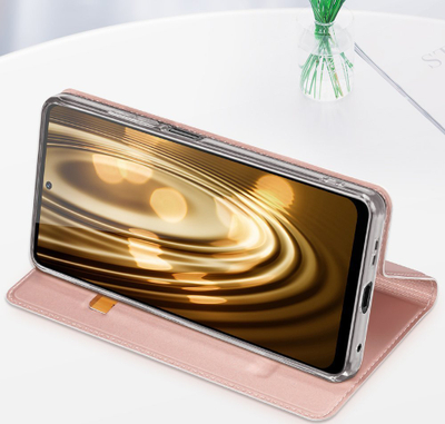 Këllëf telefoni Dux Ducis Skin Pro për Xiaomi Redmi Note 12, lëkurë PU, me mbajtëse dhe xhep karte, i zi
