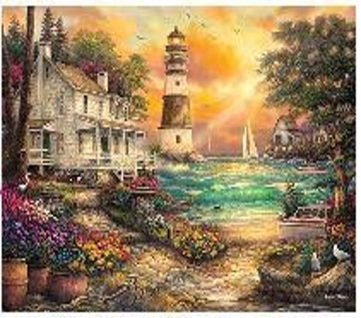Set pikturimi me numra “Lighthouse”, 40 x 50 cm, shumëngjyrësh