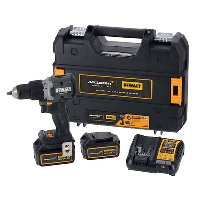 Set kaçavidë goditëse DeWALT McLaren DCD85MP2T, 18V, 2x5Ah, i verdhë e zi