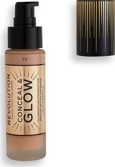 Fondatinë Makeup Revolution Conceal & Glow, 23ml, nuanca F5