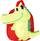 Çantë shpine pelushi Starpak 3D Plush Backpack, për fëmijë, krokodil, jeshile