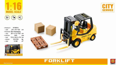 Lodër kamion ngritës Maksik 1:16, model forklift, plastikë, shumëngjyrësh