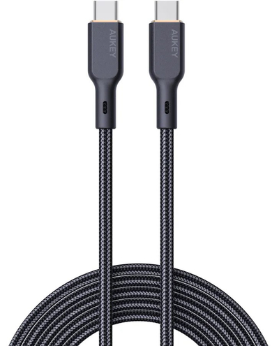 Kabllo Aukey, USB C / USB C, 1.8 m, e zezë