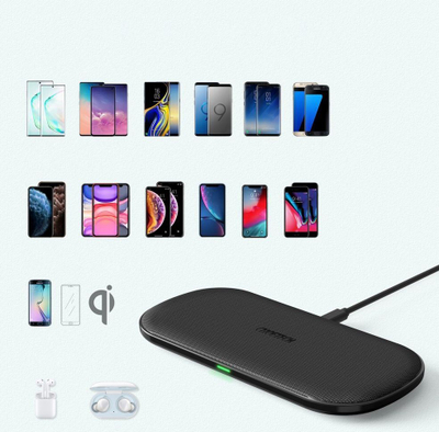 Karikues wireless Choetech Dual, 2 pajisje, Qi, i zi