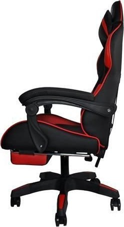 Karrige gaming Dunmoon, e rehatshme, me rrota silikoni, e zezë me të kuqe