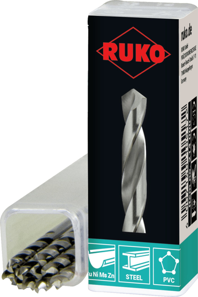 Stërvitje spirale Ruko DIN 338-N HSS-G, 15 mm, për metal, ngjyrë argjendt