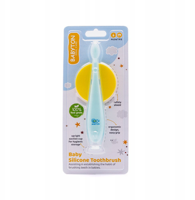 Furçë dhëmbësh për bebe Babyton, silikon, 6–24 mujsh, e bardhë