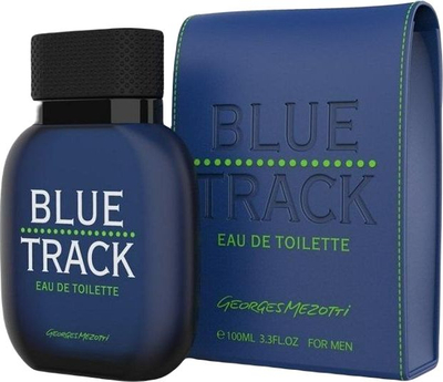 Parfum burrash Georges Mezotti Blue Track, Eau de Toilette, 100 ml, blu