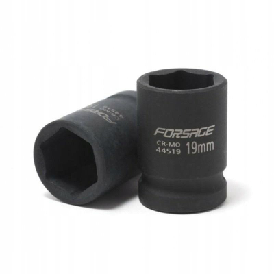 Ударна глава клуч Forsage, 18mm, 6-аголна, 1/2", црна