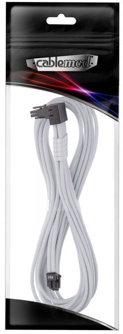 Kabllo furnizimi CableMod C-Series Pro ModMesh 12V-2x6, 65cm, konektor 90°, e bardhë