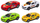 Set kamion lodër Lean Lora Tow Truck, 4 makina sportive, me drita edhe tinguj, shumëngjyrësh