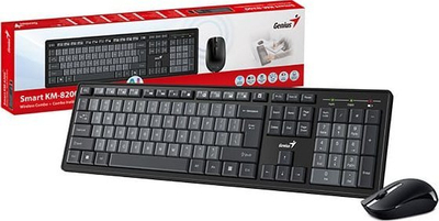 Set tastierë dhe maus Genius Smart KM-8200 Copilot, wireless, 1200 DPI, i zi me të kuqe