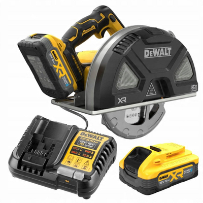 Sharrë rrethore për metal DeWALT DCS383H2 QW, 18V XR Brushless, 2x 5Ah, e verdhë