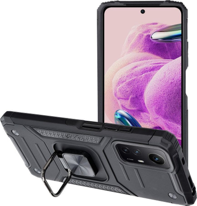 Mbulesë telefoni Armored Nitro për Xiaomi Redmi Note 12S, me unazë stand, mbrojtëse, e zezë