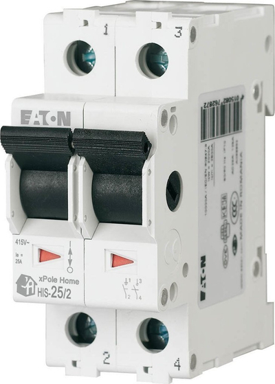 Çelës izolues modular Eaton HIS-25/2, 25A, 2P, i bardhë