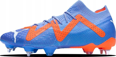 Këpucë futbolli Puma FUTURE ULTIMATE MxSG, për bar të butë, unisex, blu me portokalli
