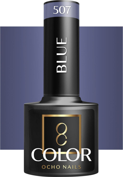 Llak xhel hibrid Ocho Nails Blue 507, 5g, blu e errët