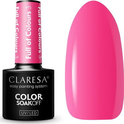 Llak hibrid për thonj Activeshop Claresa Full of Colours 3, 5g, rozë
