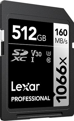 Kartë memorie Lexar Professional 1066x, 512GB SDXC UHS I, 160MB/s, e zezë