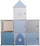 Kabinet organizues për kalamaj Castle, 7 ndarje, 94.5 x 32 x 109 cm, blu gri