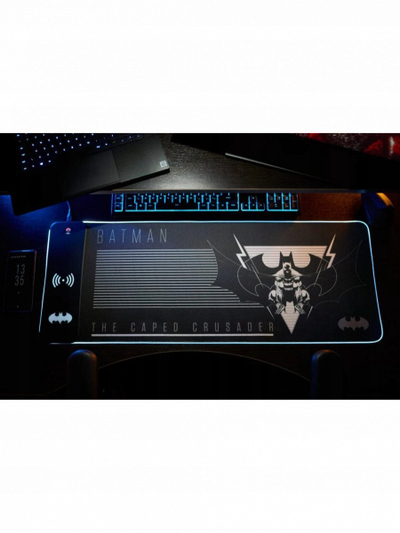 Подлога за глувче за гејминг Batman XXL, безжично полнење 15W, RGB осветлување, повеќебојна