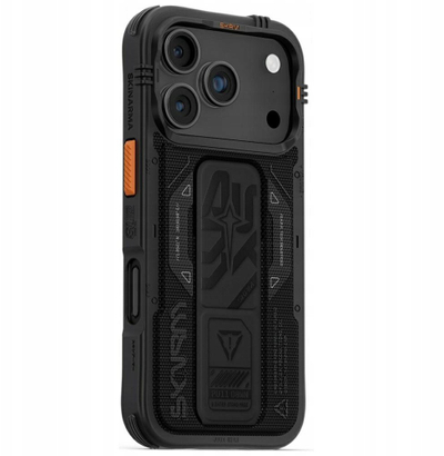 Mbrojtëse telefoni Skinarma Phantom për iPhone 17 Pro, magnetike, me grip stand, e zezë