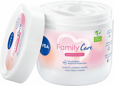 Krem për fytyrë i lehtë Nivea Family Care, 450 ml