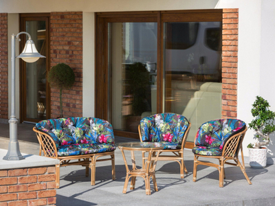 Set jastëkësh për mobilje wicker, 3 copë, 100x50 cm, 50x50 cm, bezhë
