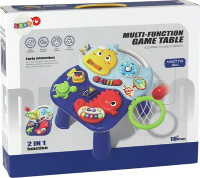 Tavolinë edukative Leantoys Edu 2‑në‑1, me piano edhe orë, shumëngjyrëshe