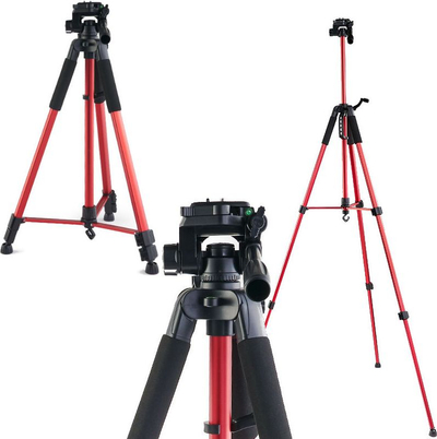Stativ trekëmbësh për kamera Mozos SF-PRO-RED, lartësi deri 170 cm, alumini, i kuq