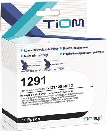 Bojë printeri TiOM Ink, Epson 1291 C13T12914012, 440 faqe, e zezë