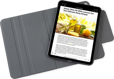 Mbulesë tablet Pipetto Origami No5 Rotating Folio, për iPad Air 13" 2024, me mbështetëse, e zezë