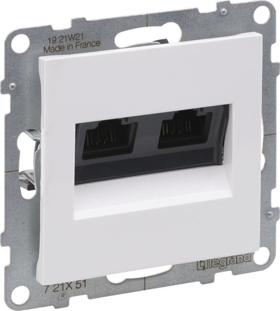 Prizë rrjeti Legrand SUNO, RJ45 dyfishe Cat 5e UTP, e bardhë